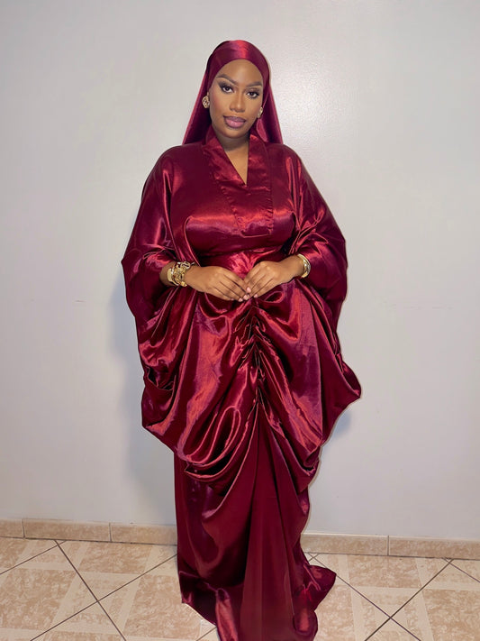 Le Boubou Aïcha rouge - Satin