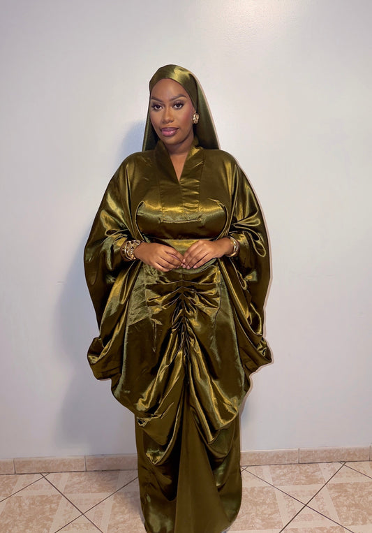 Le Boubou Aïcha vert - Satin